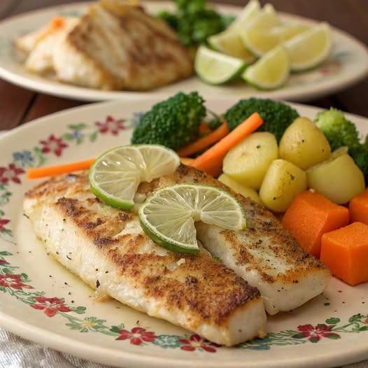 Grilled Fish Fillet + Broccoli + Water Mimosa Soup + Kiwi